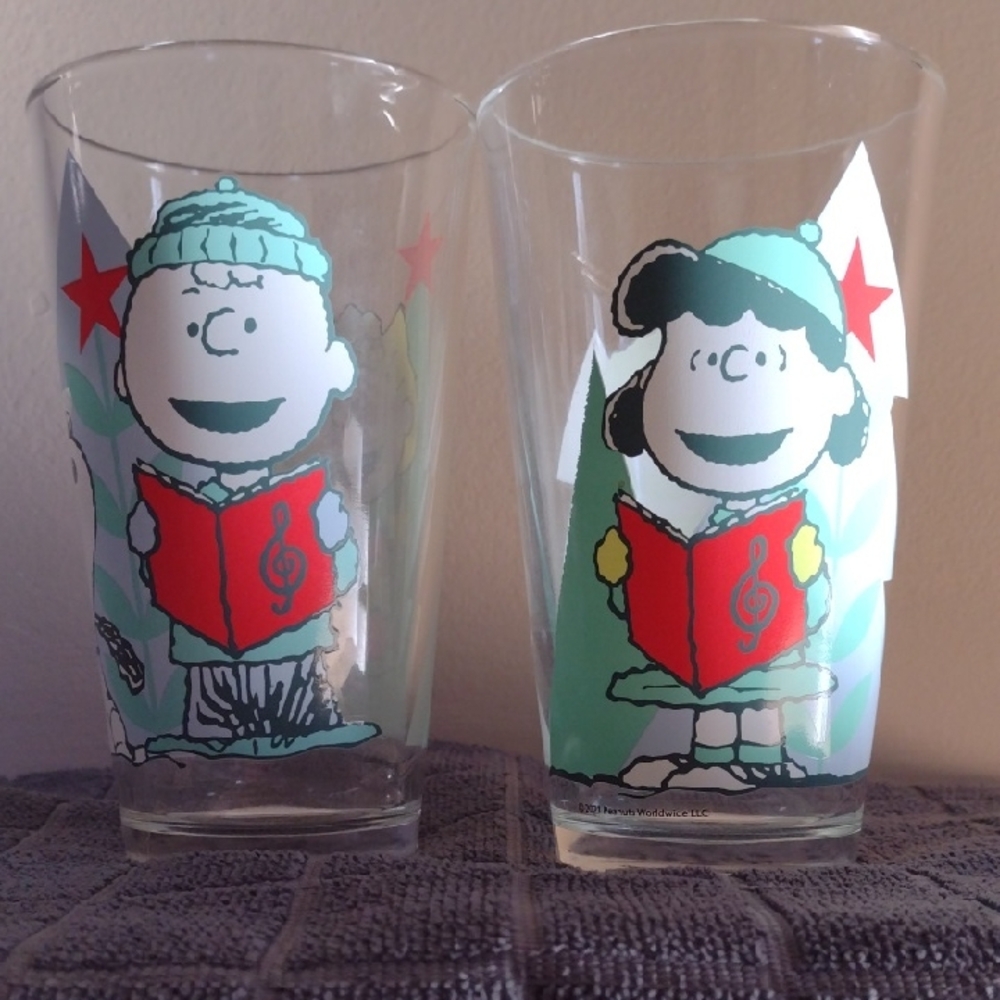 Peanuts Christmas 16 Oz. Two Glasses Zak Design 2021